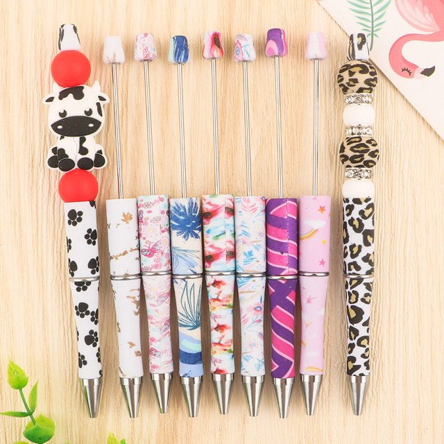 20Pcs Beadable Pens Kit Printable Women Girls DIY Ball Pen Bead Pens  Rollerball Pen for Exam